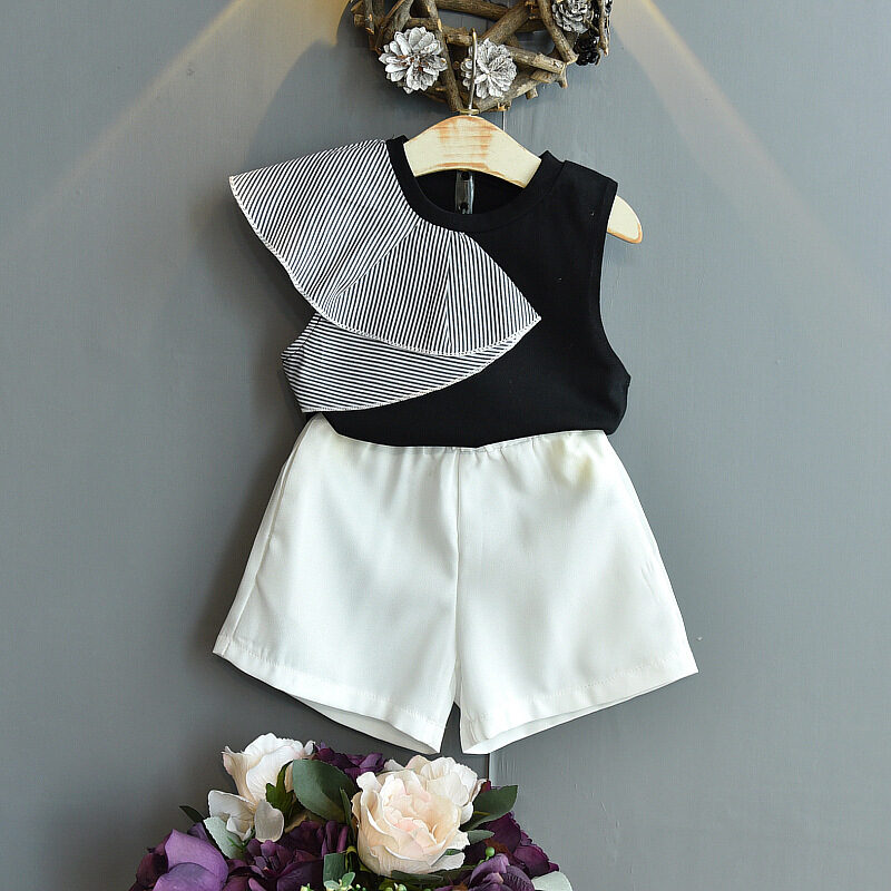 Summer Children's Clothing Korean Fashion Flower Lotus Leaf