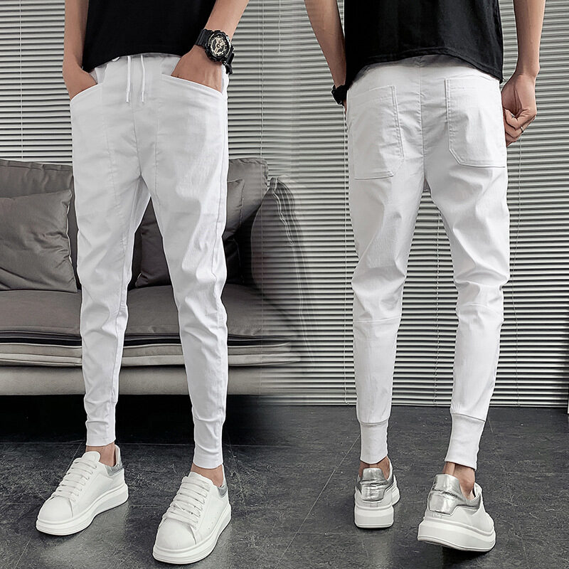 Slim Trousers Solid Color Harlan