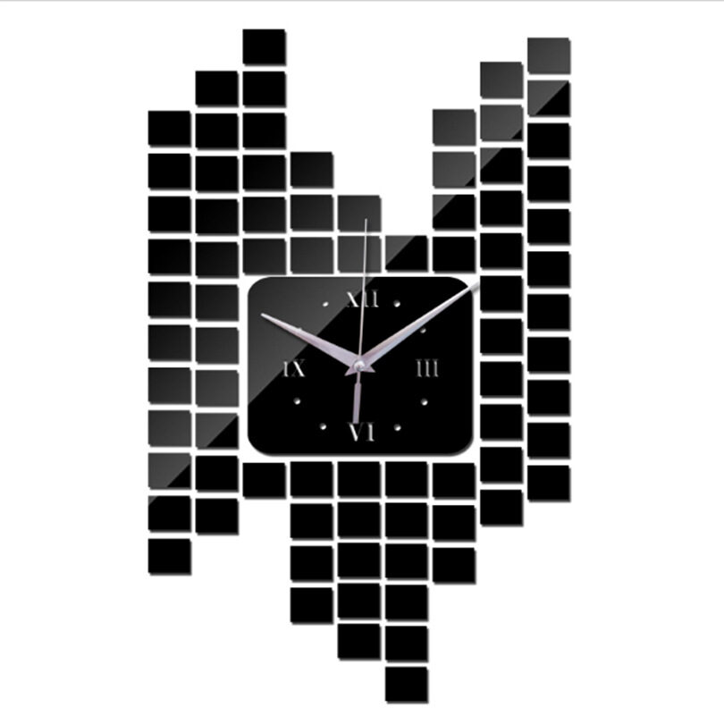 Mosaic Wall Sticker Clock Decoration Digital