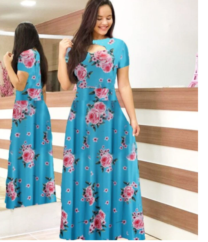 Fashion Fat Women Autumn Dress Bohmia Maxi Dresses