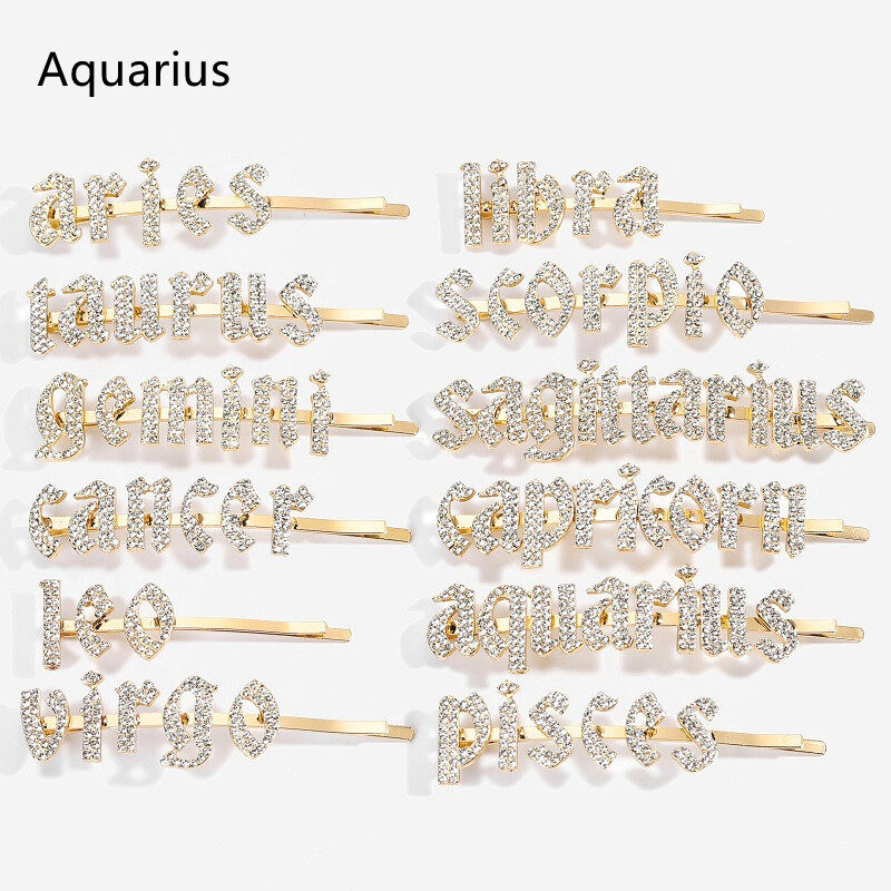 Constellation Word Clip English Character DIY Hairpin Hair