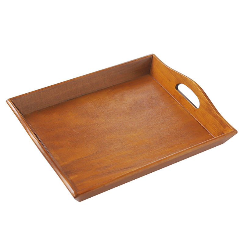 Retro Rectangular Wooden Serving Tray Tea Cutlery Trays