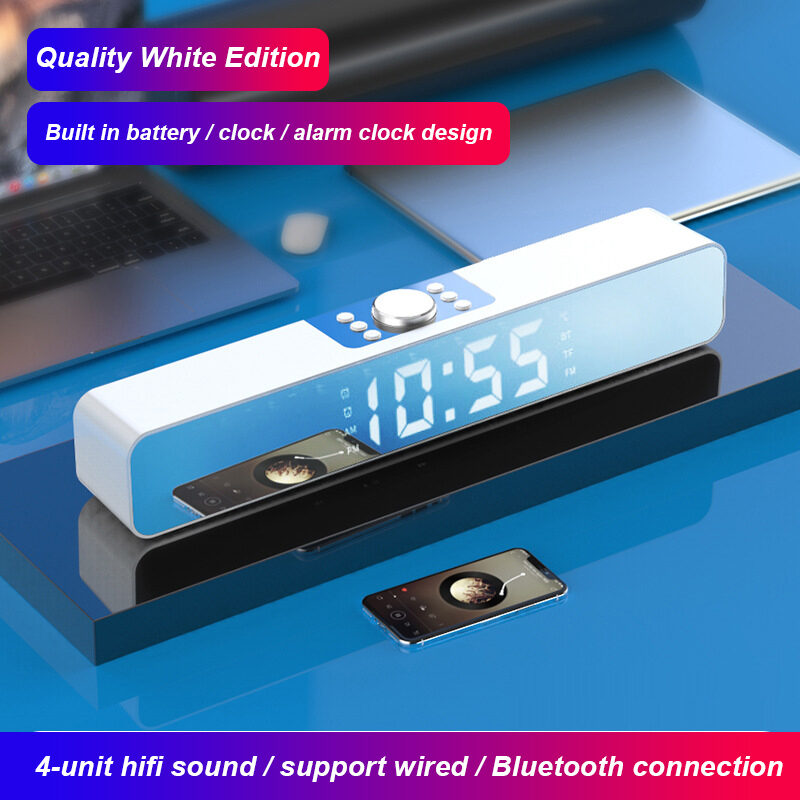 Mirror Sound Blaster Wireless Bluetooth Clock Speaker Radio