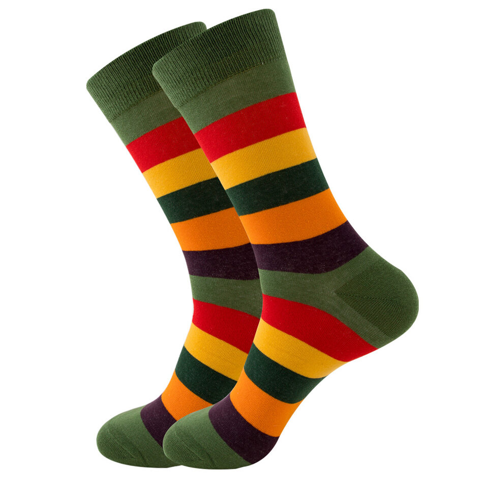 Striped Men's Socks Square Tube Wave Women's