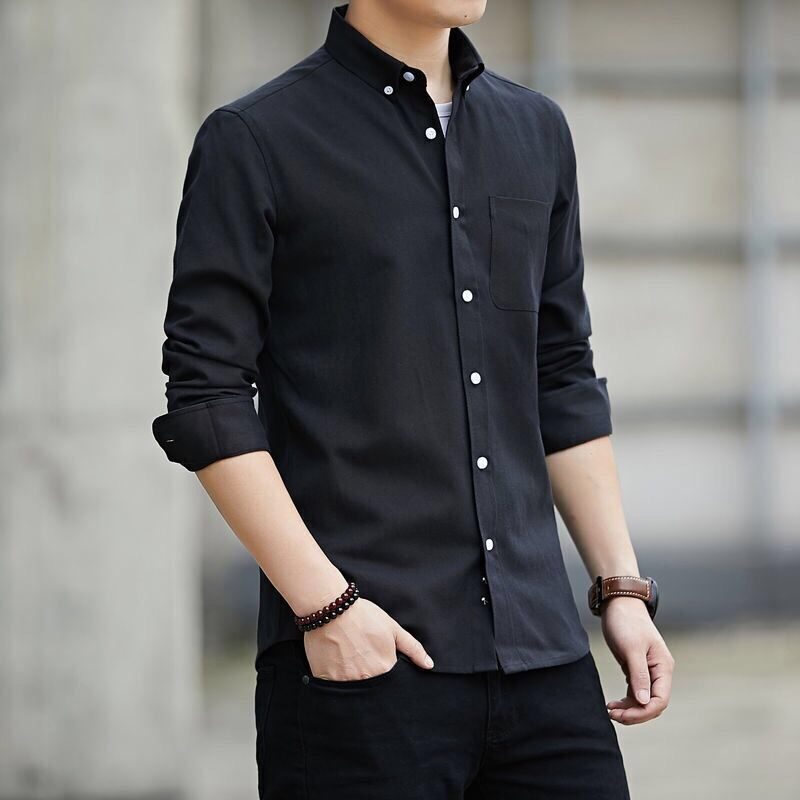 Men's Shirts Slim Fit Casual Long Sleeve Business