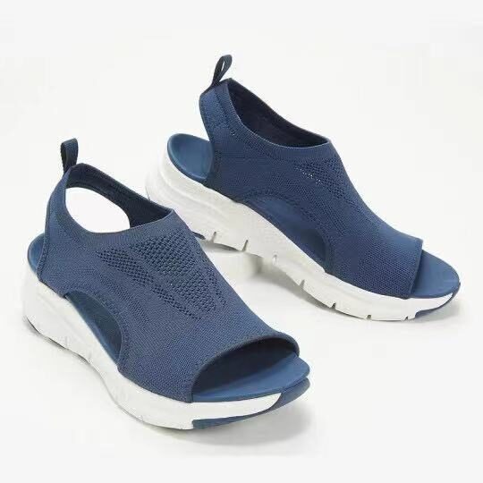 Fish Mouth Flying Woven Viscose Shoes Flat Solid