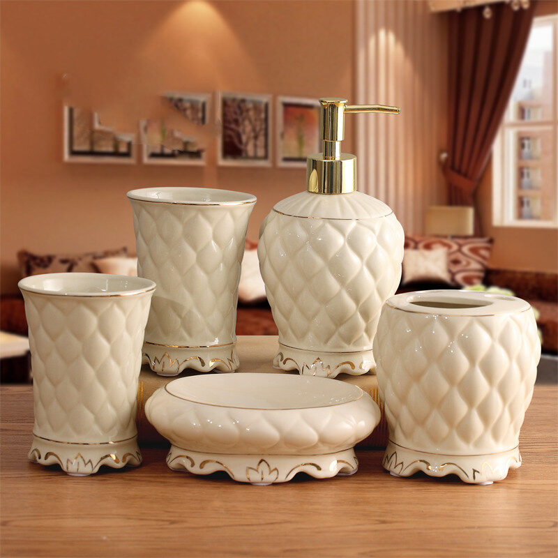 Ceramic Bathroom Kit Five Piece European Set