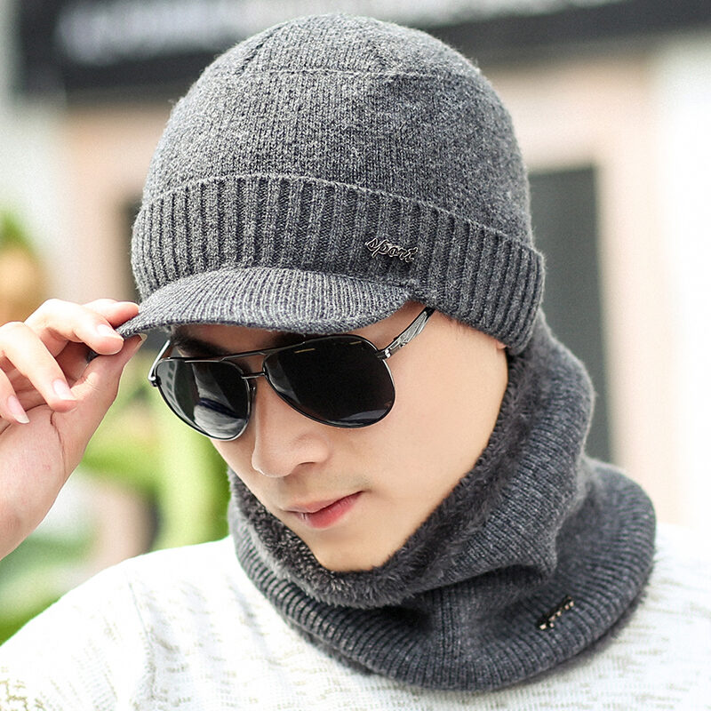 Winter Warm Knitted Hats Plus Woolen Caps