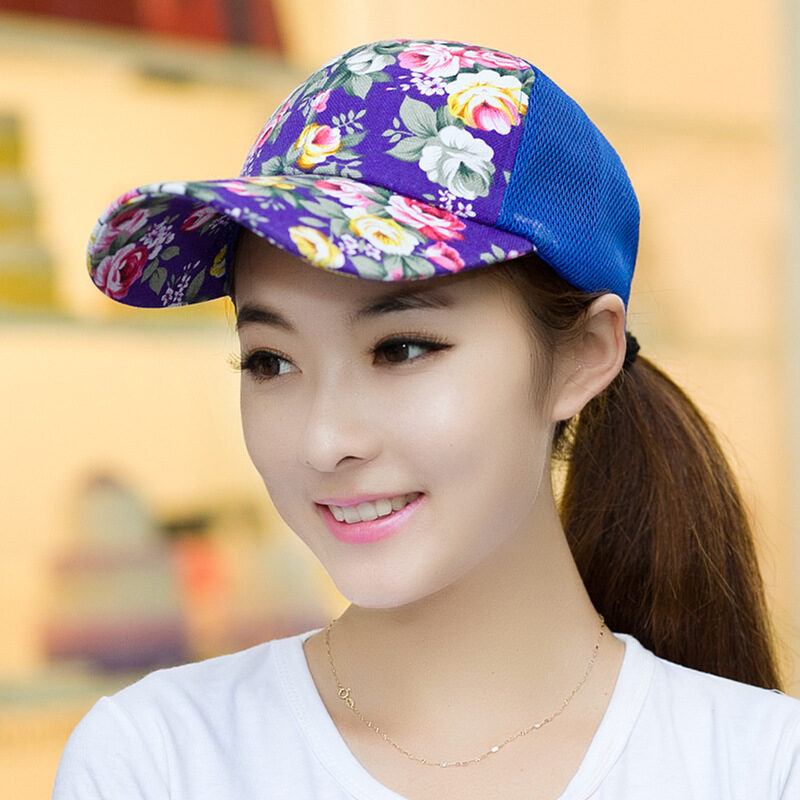 Unisex Women Men Floral Mesh Baseball Caps Sport