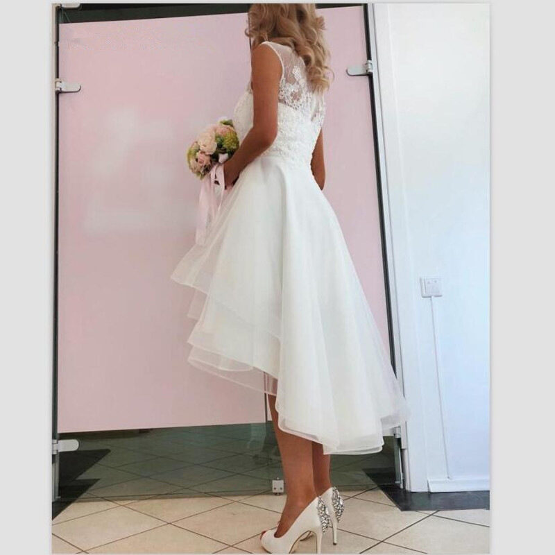 Wedding Dress Short Front And Long Lace Simple Short