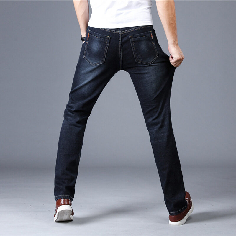 Jeans Men's Slim Straight-leg Stretch Trousers