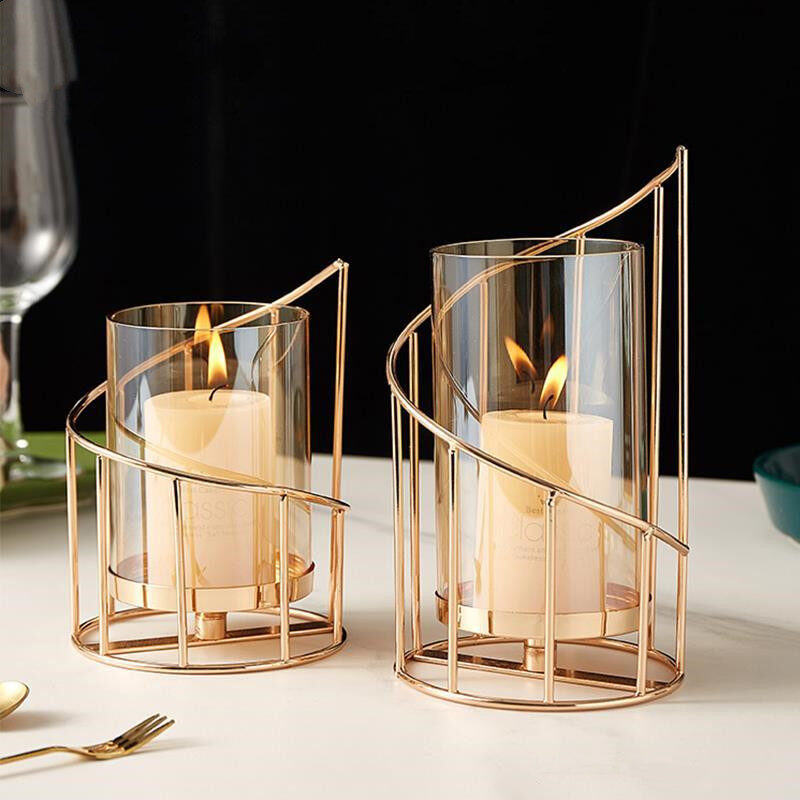 Nordic Romantic Candle Holder Ornaments Wrought Iron Decoration