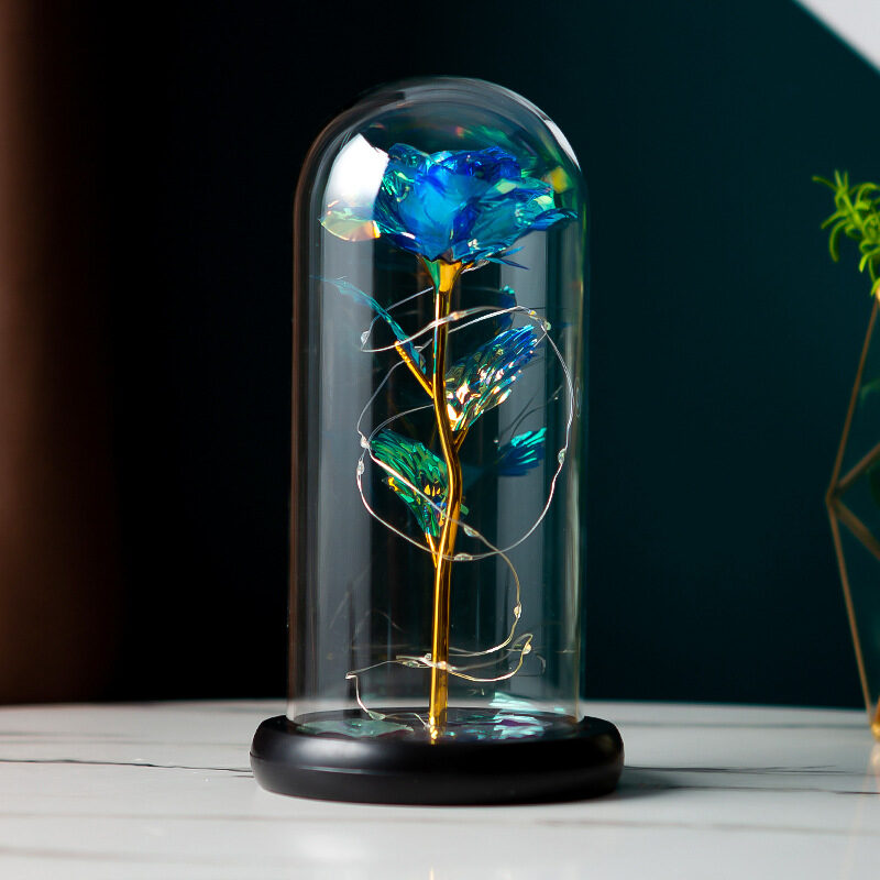 Preserved Flower Glass Cover Gold Foil Rose Mothers