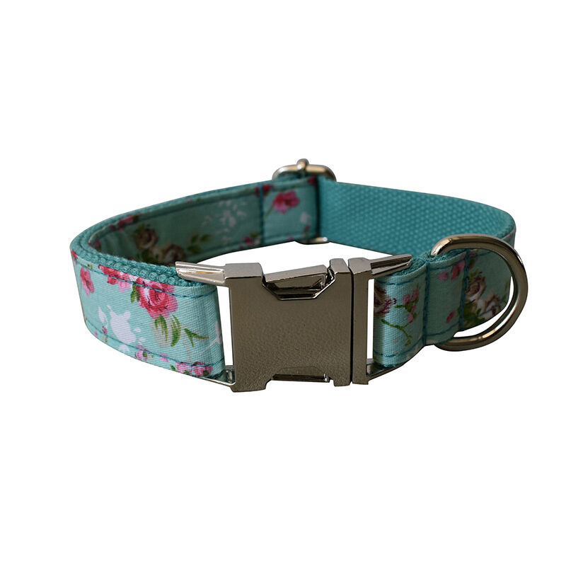 Green Rose Dog Collar Leash Pet