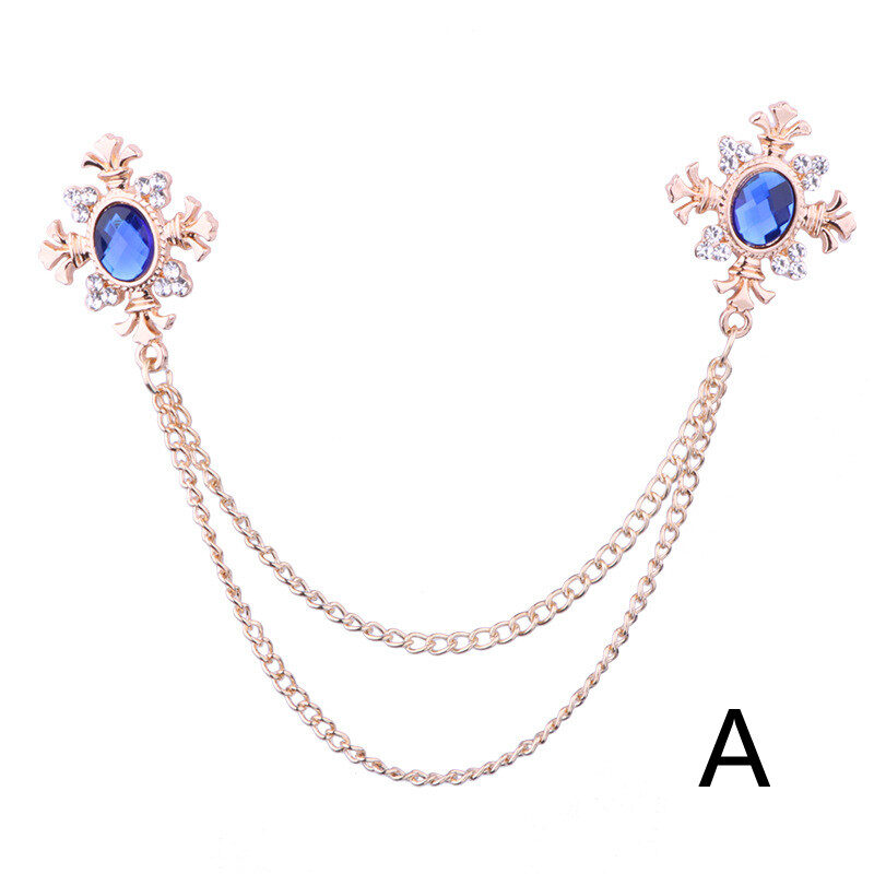 Fringed Rhinestone Cross Collar Chain Accessories Brooch Personalized