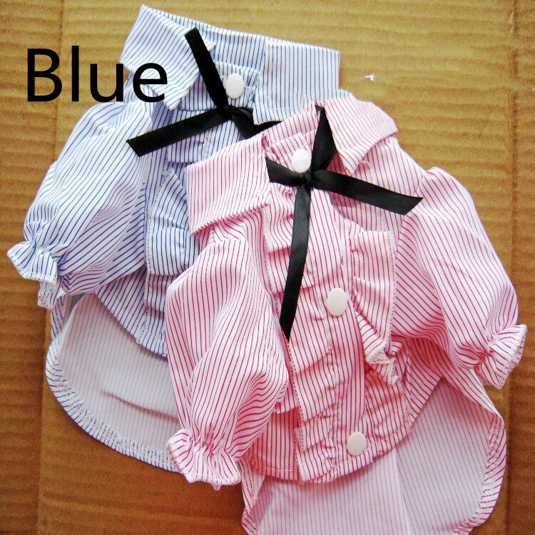 Bubble Sleeve Bow Tie Pet Shirt Clothes Dog
