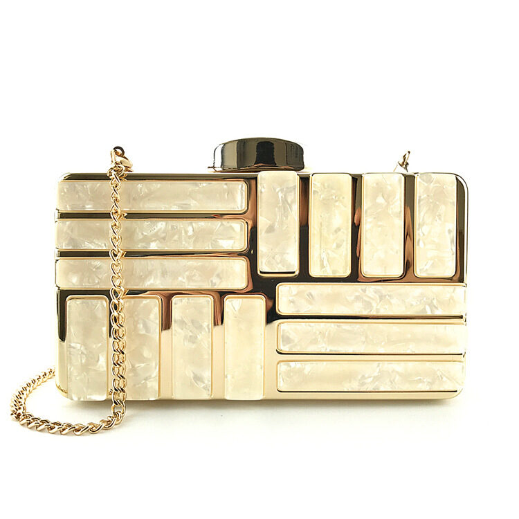 Gold Acrylic Clutch Bags For Women New Shoulder