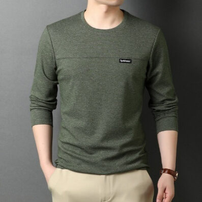 Fashionable Long Sleeved Slim Fit Solid Color Top