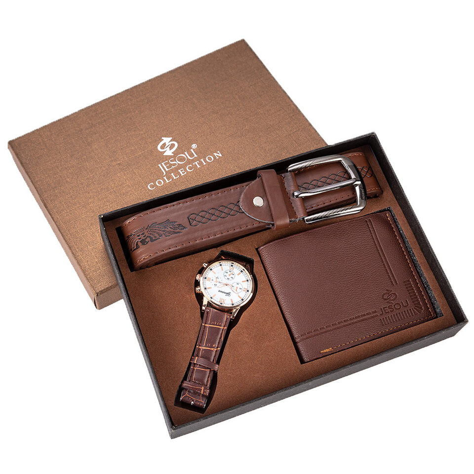 Wallet Leather Belt Set Creative Combination Men Watches