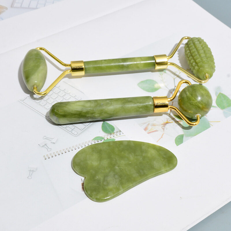 Massage Roller With Three Sets Of Facial Jade