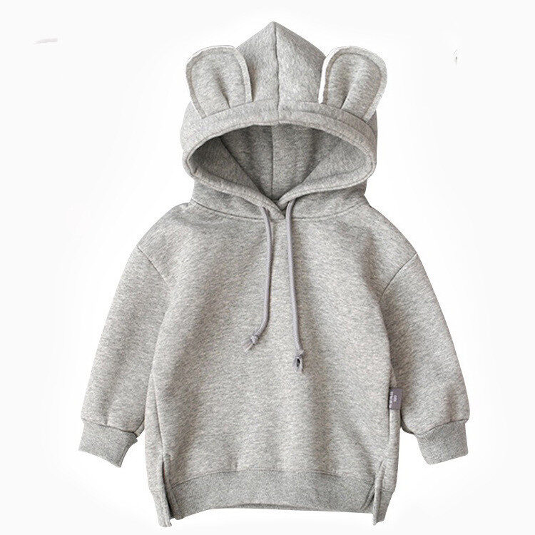Cartoon Solid Color T-shirt Sweater Fleece Long-sleeved Hooded