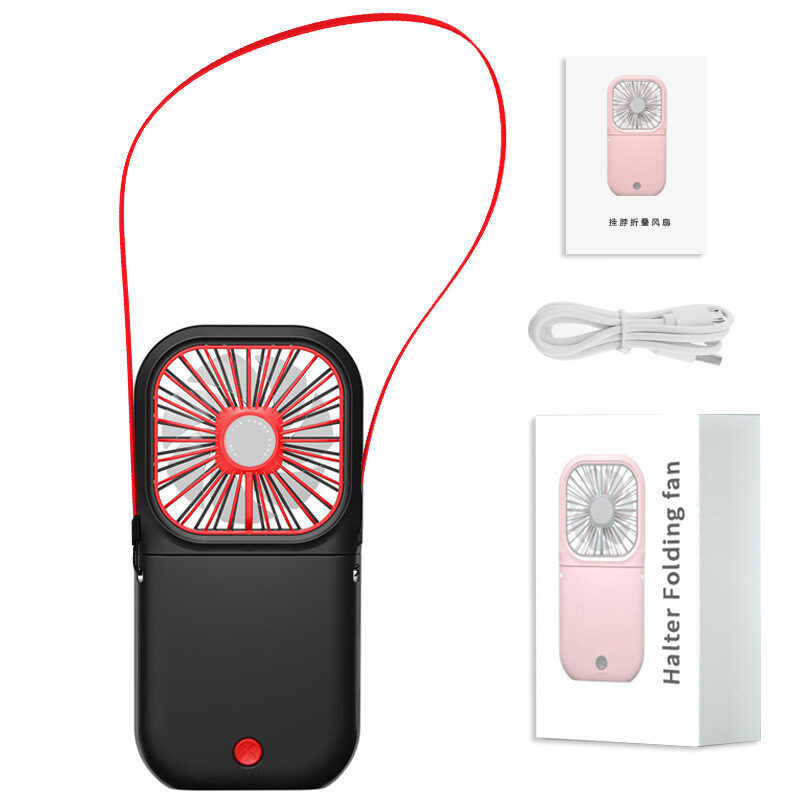 Hands-free Neck-Fan Band Hanging USB Rechargeable Dual Cooling