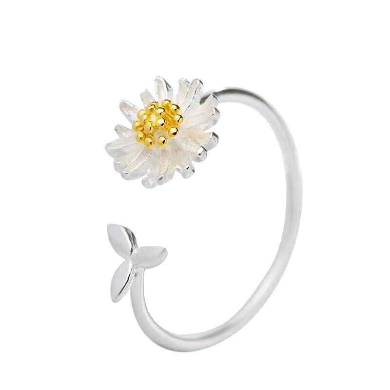 Ciaxy 925 Sterling Silver Flower Rings for Women