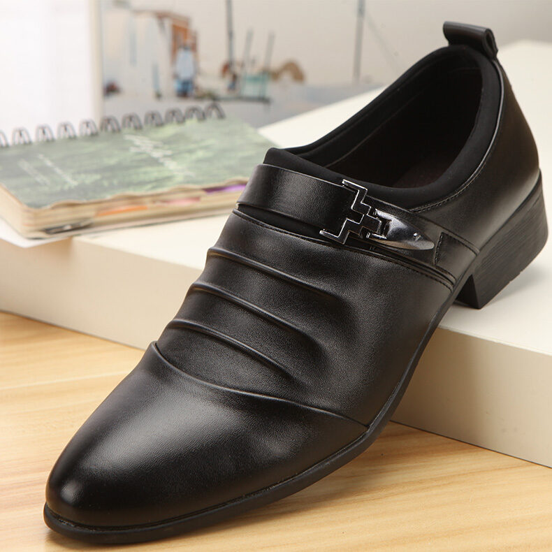 Korean Version Black Wedding Shoes Popular Men''s Pointed