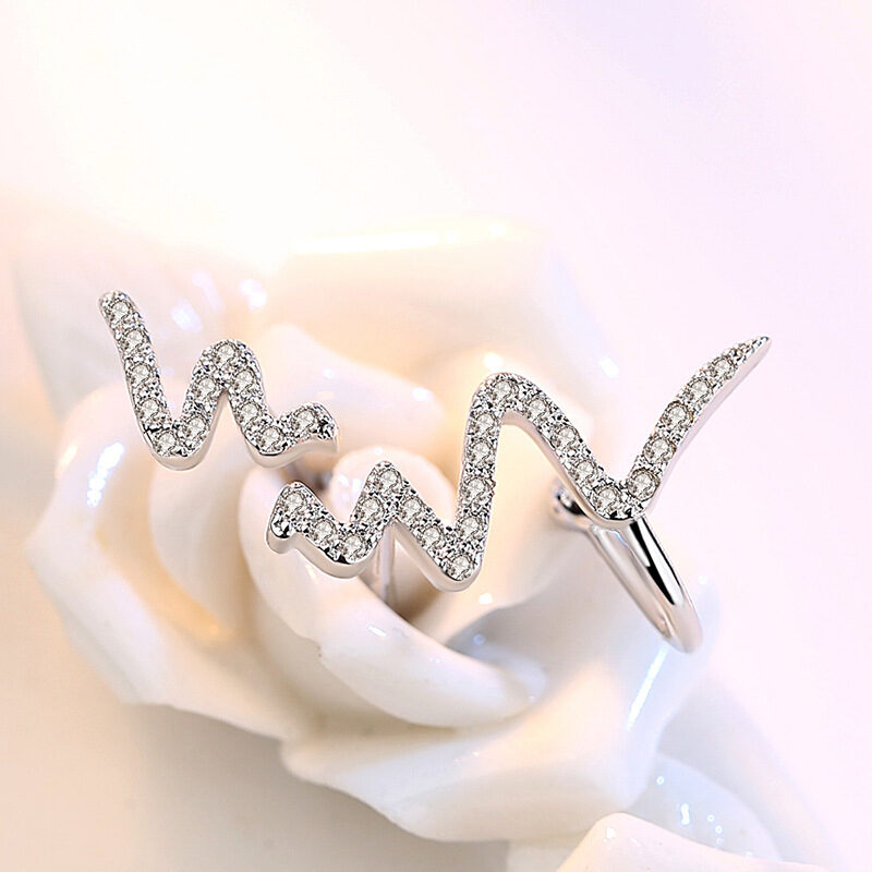 Silver Necklace Korean Lightning Female Simple ECG Decoding