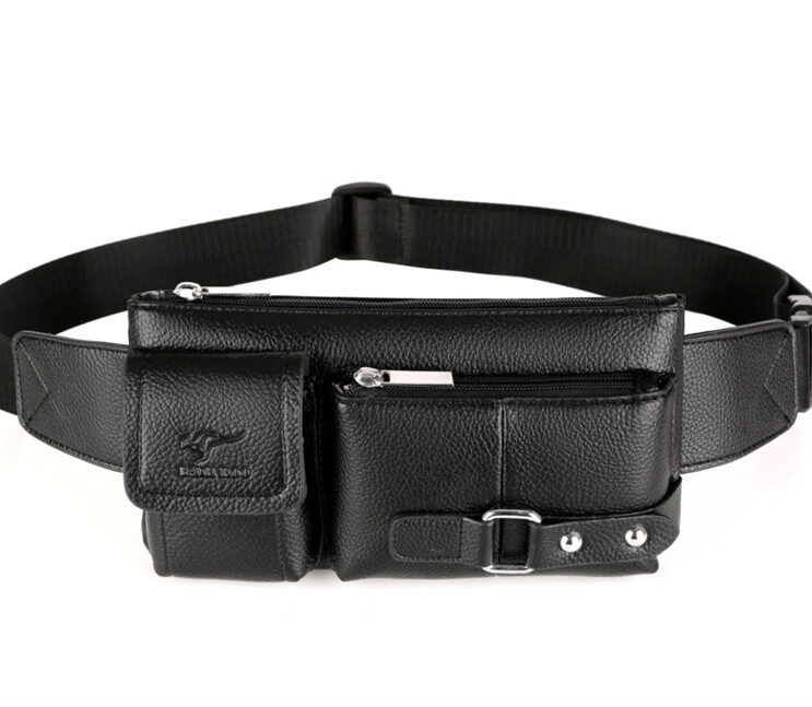 Luxury Brand Waist Bag Men Leather Fanny Pack