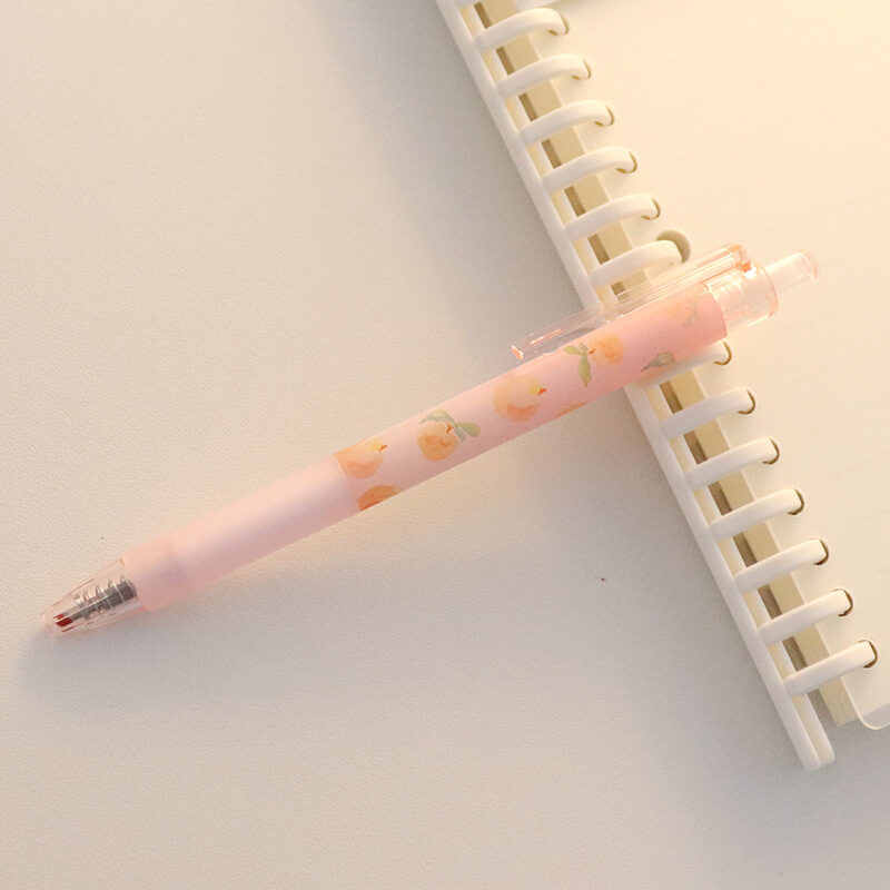 Cute Peach Press Gel Pen Korean Stationery Kawaii