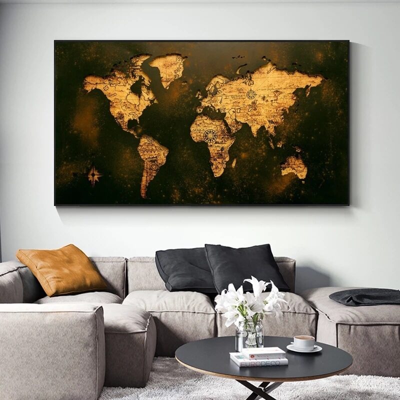 World Image Decorative Paintings Export High-definition Printing Canvas