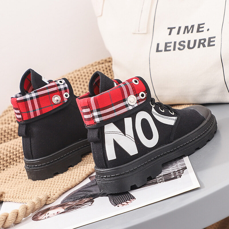 New All-match High-top Girls Canvas Short Boots Women's