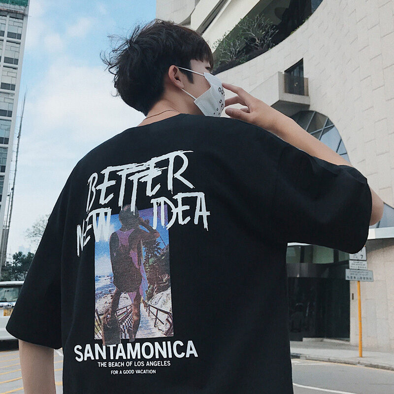 Short Sleeve Men T-shirt Trendy Clothes Summer Loose