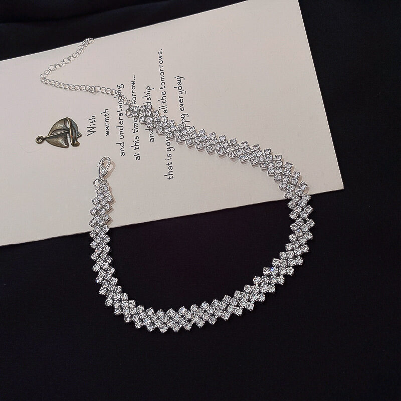 Full Rhinestone Necklace Clavicle Chain Fashion
