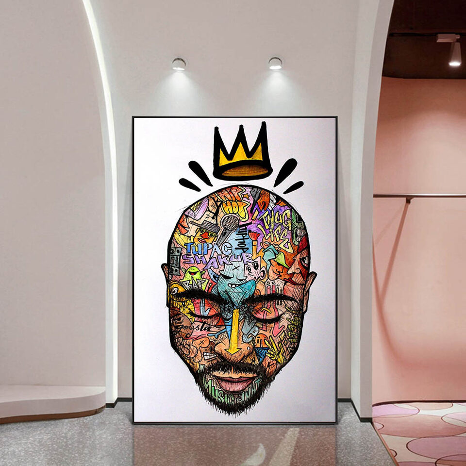 Graffiti Art Portrait Abstract Rapper Wall Poster