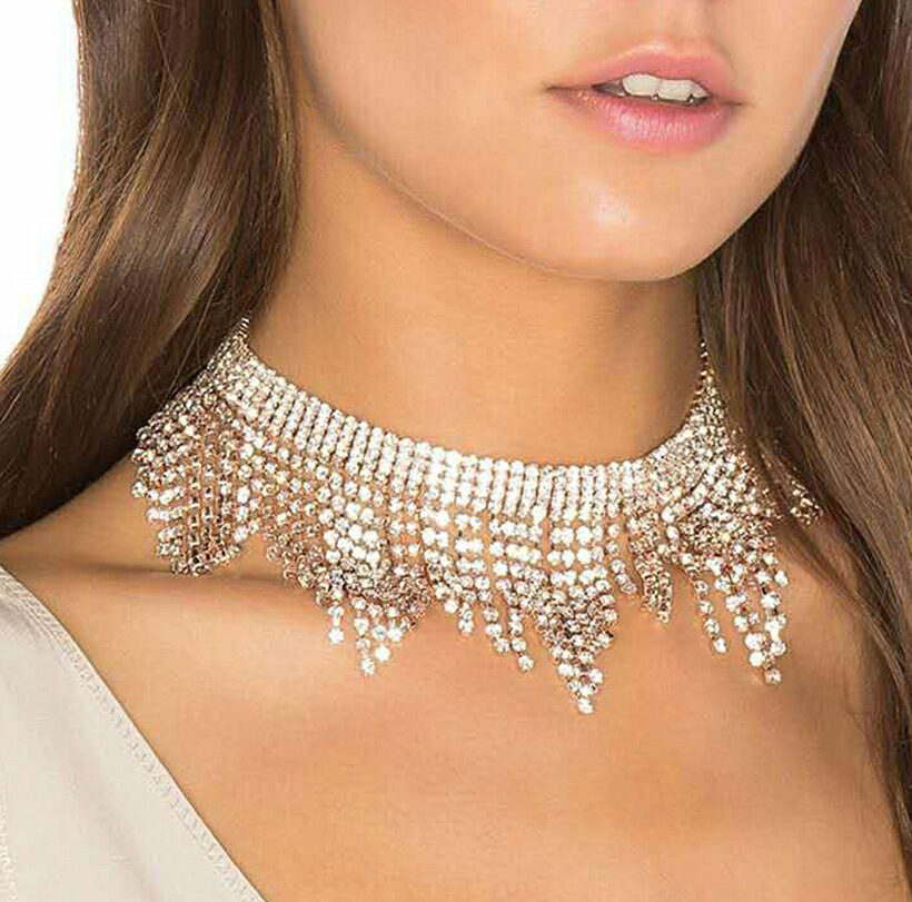 Neck Elements Necklace Tassel Diamond Alloy