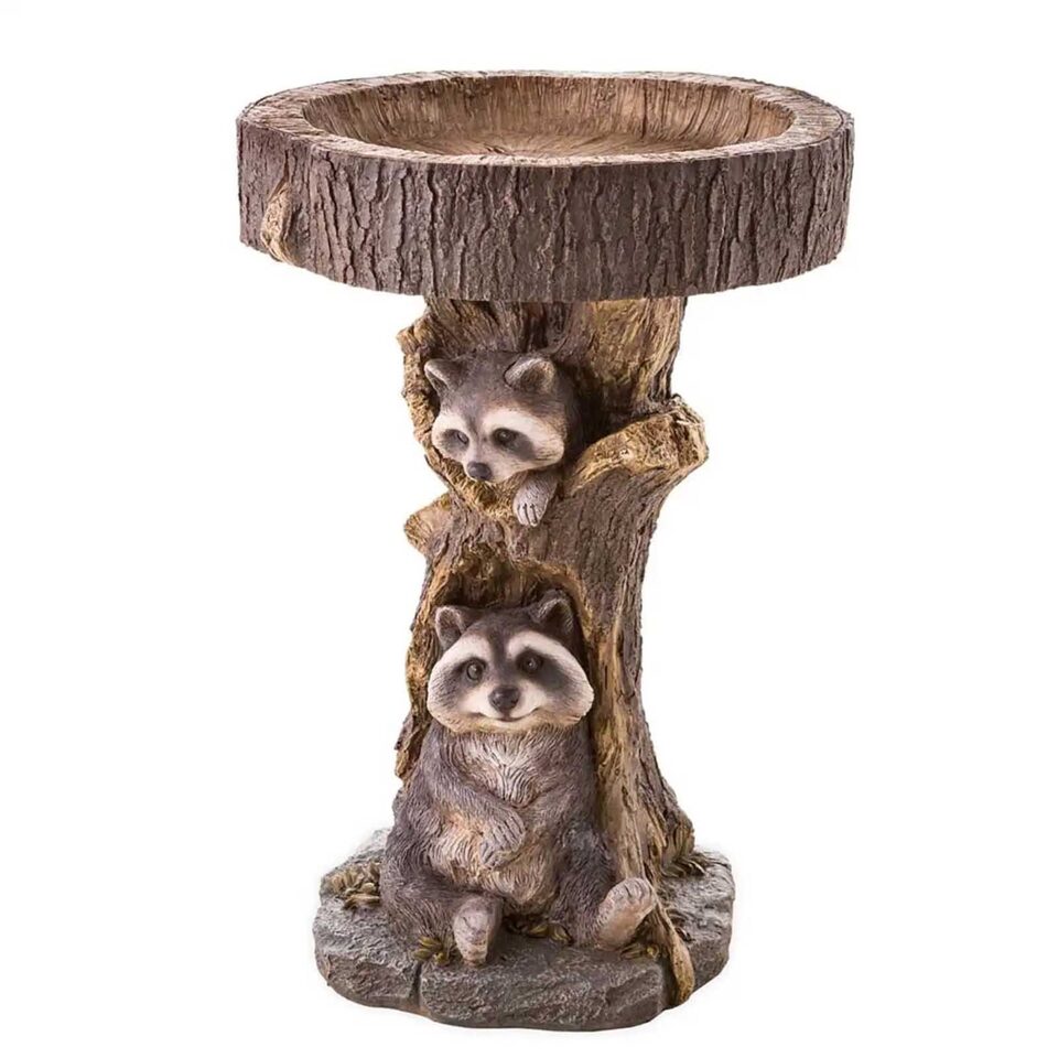 Garden Decoration Raccoon Resin Ornaments Handicraft Gardening Bird