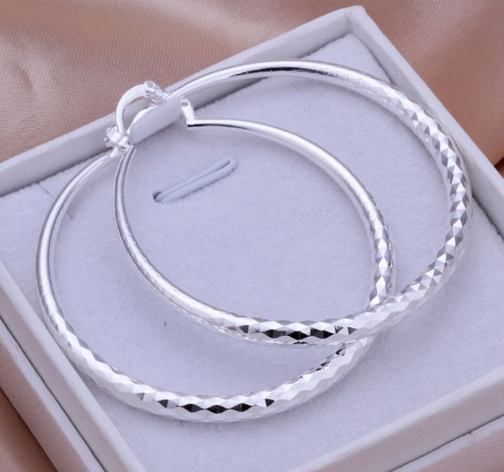 925 Silver Exaggerated Large Hoop Earrings