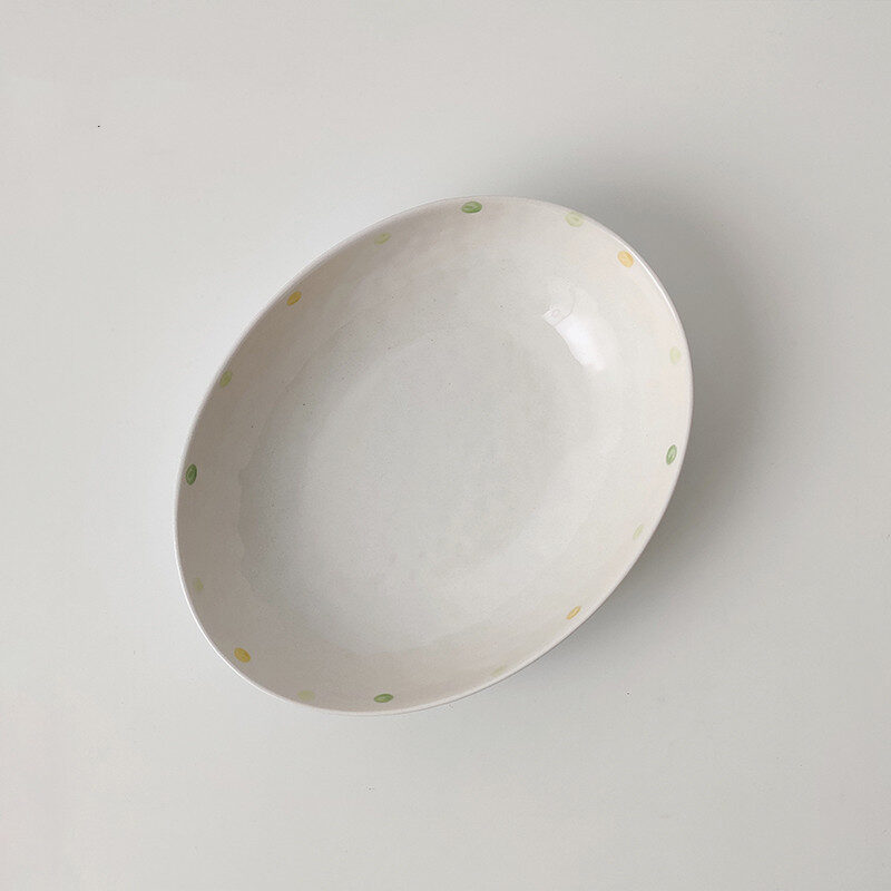 Dot Ceramic Plate Set Small Breakfast Dessert Flavor