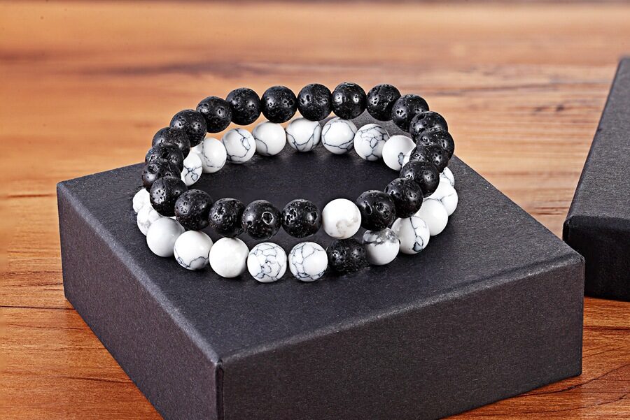 A Set Of Couple Bracelets Natural Stone Yoga