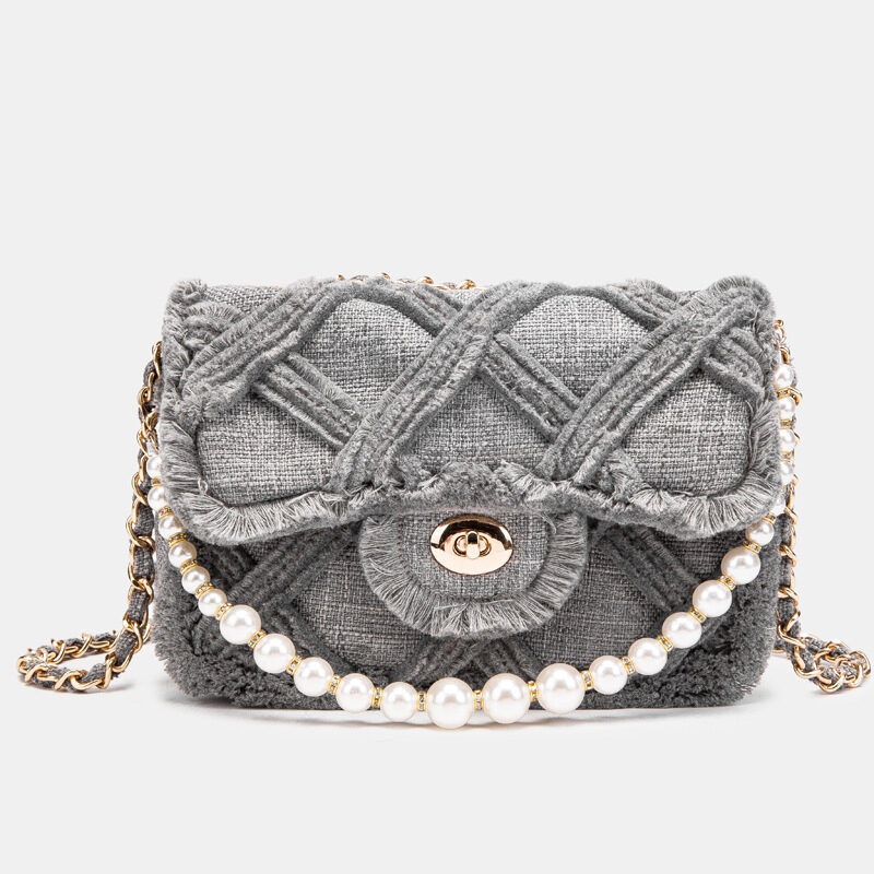 Lingge Pearl Bag Cloth Shoulder Messenger Female