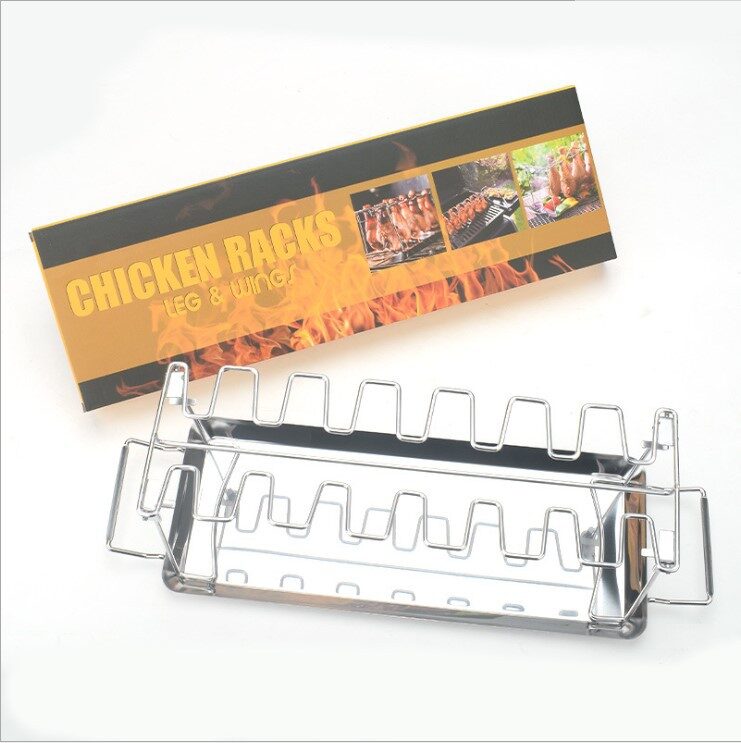 Portable Grilling Basket Mesh Clip 14 Slot Stainless