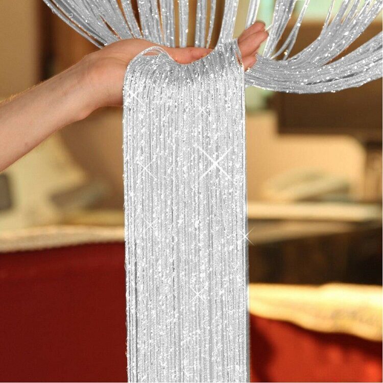 Flashing Silver Thread Curtain 1x2 Meters High Door