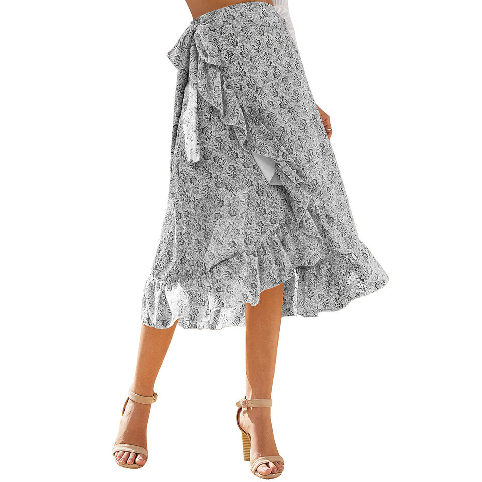 Woman Skirts High Waist Fashion Long Black Knotted
