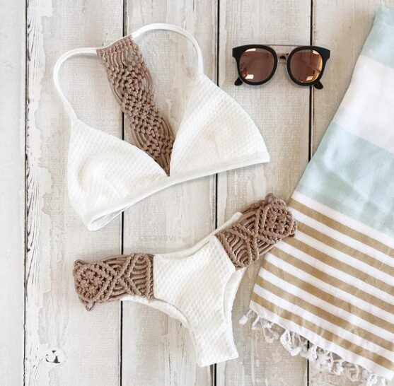 Women Knited Bikini Sexy Swimwear Ladies Two Piece