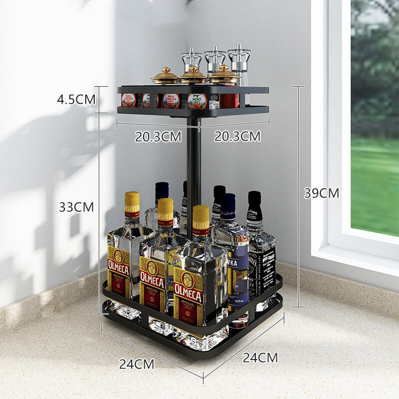 Kitchen Shelves Rotating Seasoning Rack Countertop