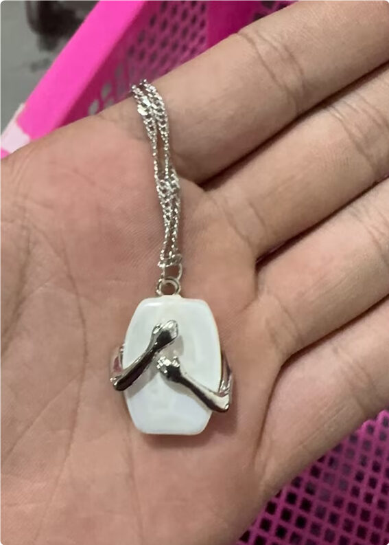 Unique Square Baroque Pearl Couple Pendant Necklace Valentines