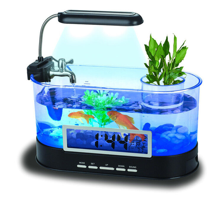 USB Desktop Streaming Mini Aquarium Time Date Week