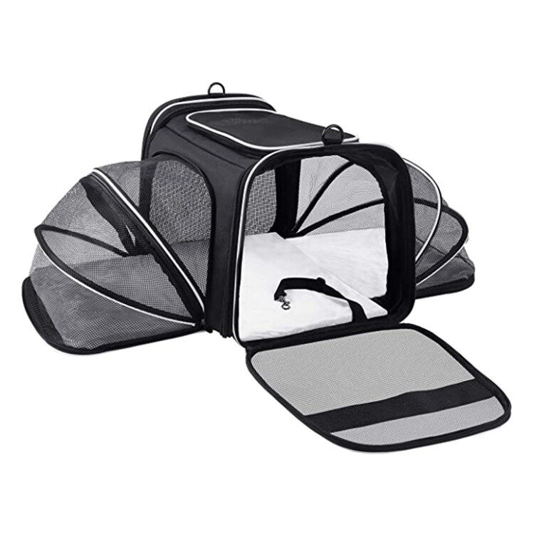 Carrier For Cat Pet Airline Approved Expandable Foldable